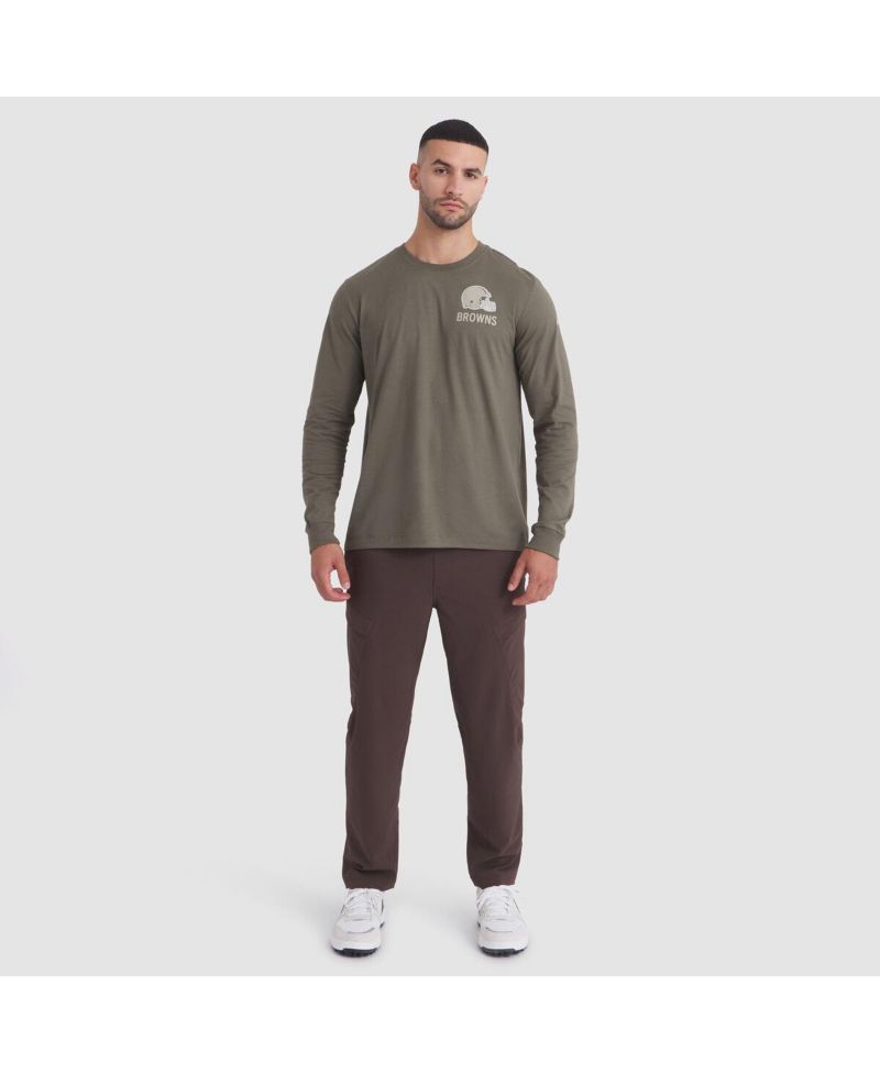 Men's Olive Cleveland Browns 2025 Salute to Service Sideline Long Sleeve T-Shirt