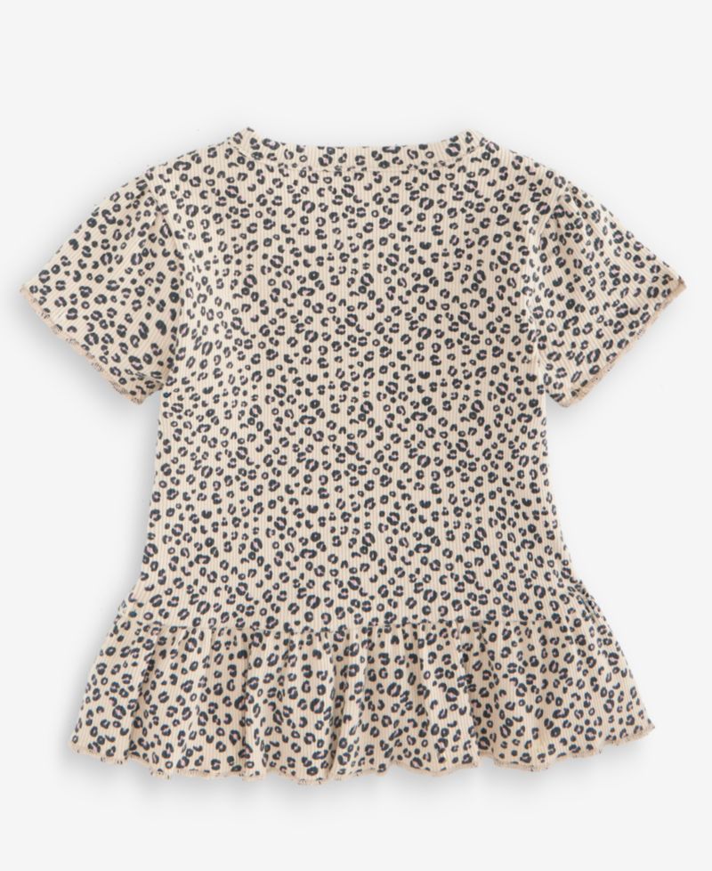 Baby Girls' 3M-24M Mix & Match Short-Sleeve Leopard-Print Peplum Top