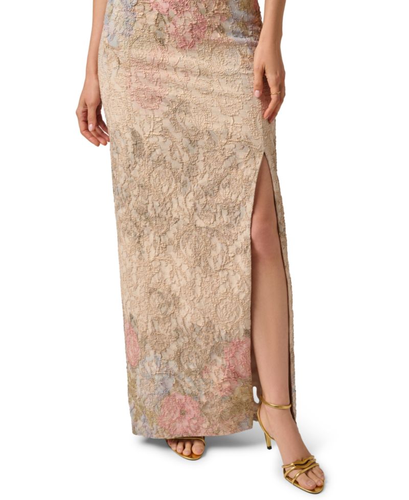 Women's One-Shoulder Floral Printed Gown