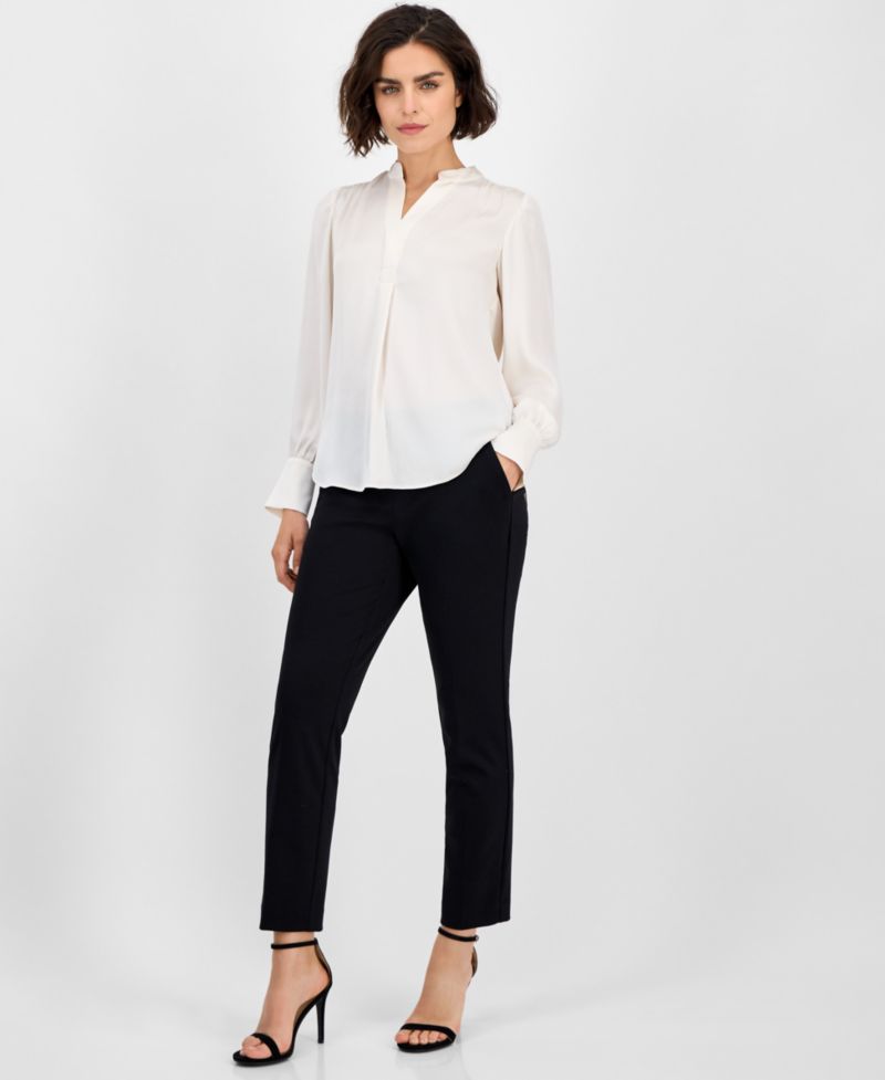 Petite Split-Neck Blouse