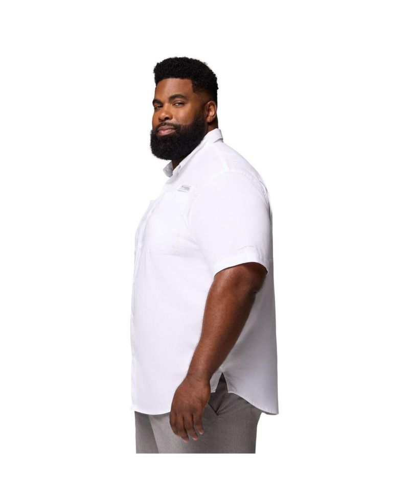 Men's White Tennessee Volunteers Big & Tall Tamiami Omni-Shade Button-Down Shirt