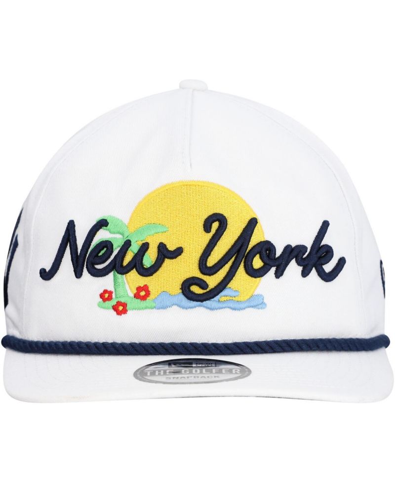 Men's White New York Yankees Paradise Golfer Adjustable Hat