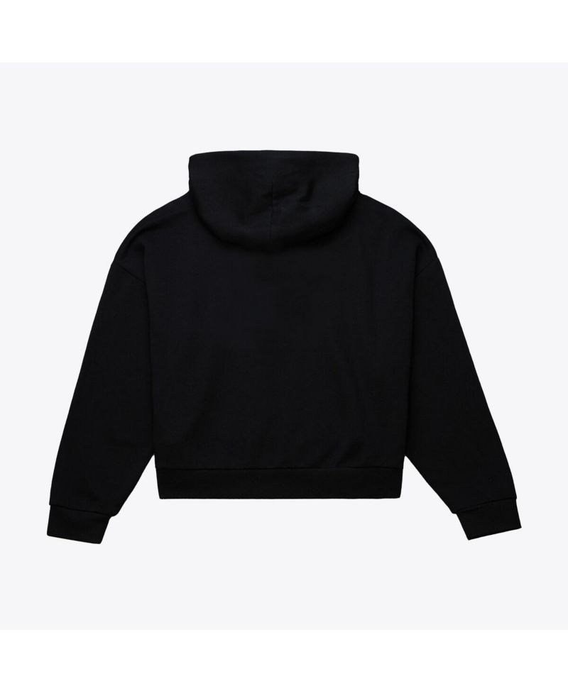 Women's Mitchell Ness Black Los Angeles Dodgers Back 2 Back Trophies Cropped Hoodie