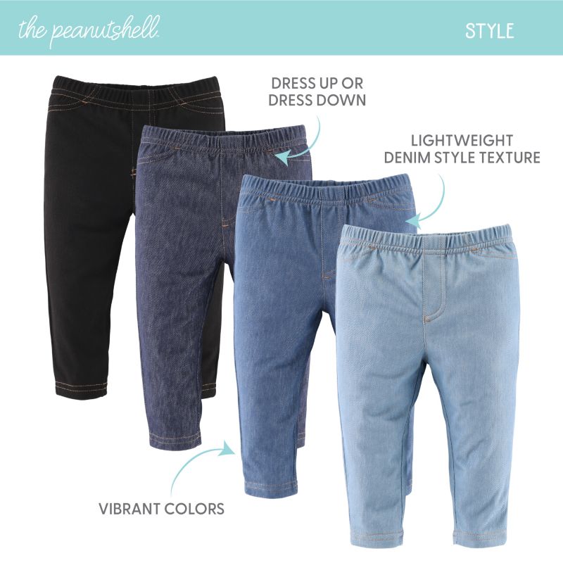 Baby Jeggings for Boys and Girls, 4-Pack