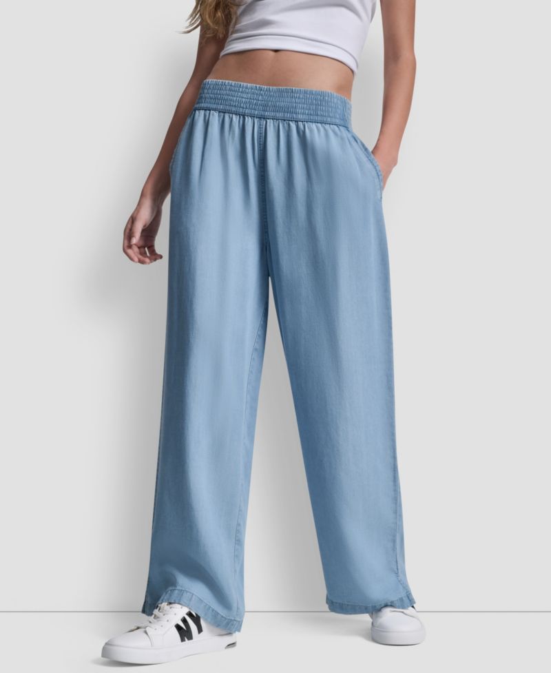 Petite Pull-On Wide-Leg Ankle Pants