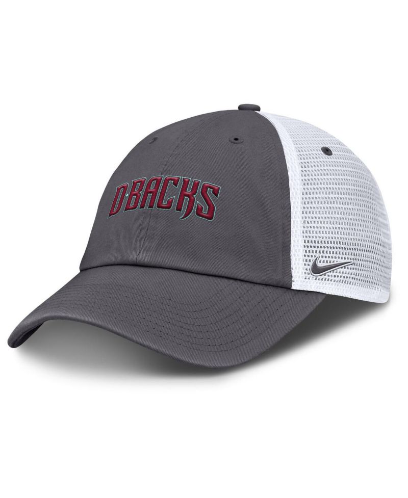 Men's Gray Arizona Diamondbacks Wordmark Club Adjustable Trucker Hat