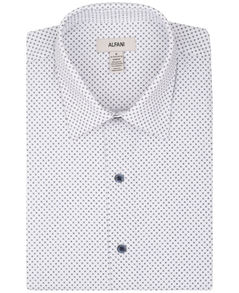 Men's Slim-Fit Dot Pattern Dress Shirt