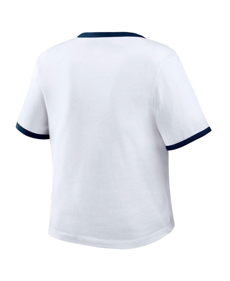 Women's White Atlanta Braves Ringer Baby T-Shirt