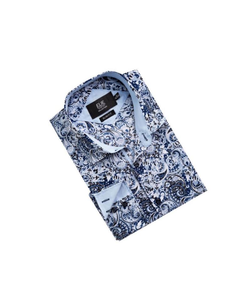 Men's Slim Fit Stylish Paisley Print Shirt