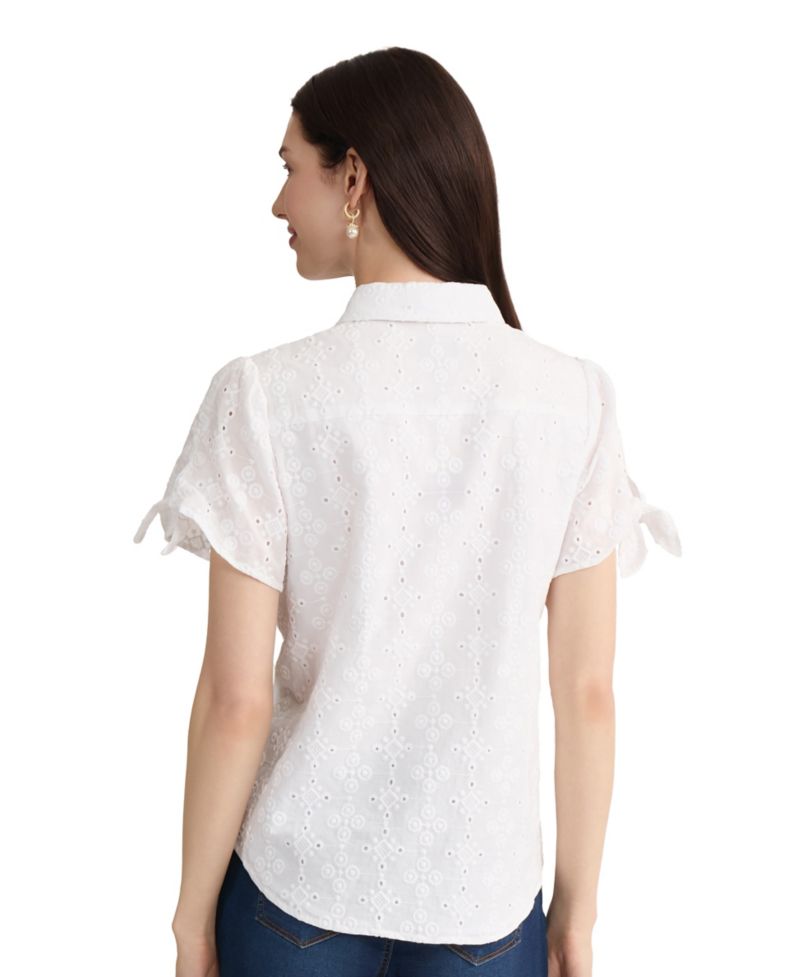 Petite Bandana Eyelet Blouse