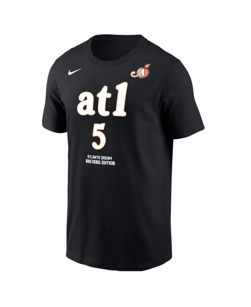 Men's Angel Reese Black Atlanta Dream Name & Number Rebel Edition T-Shirt