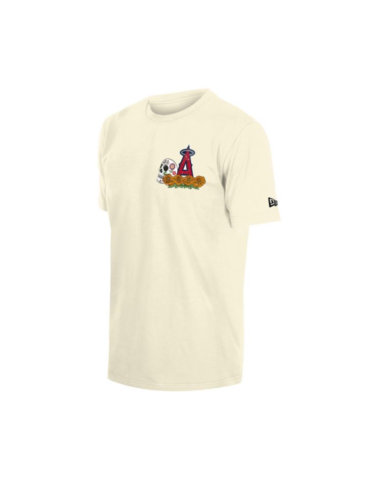 Men's Natural Los Angeles Angels Dia de los Muertos Sugar Skull T-Shirt