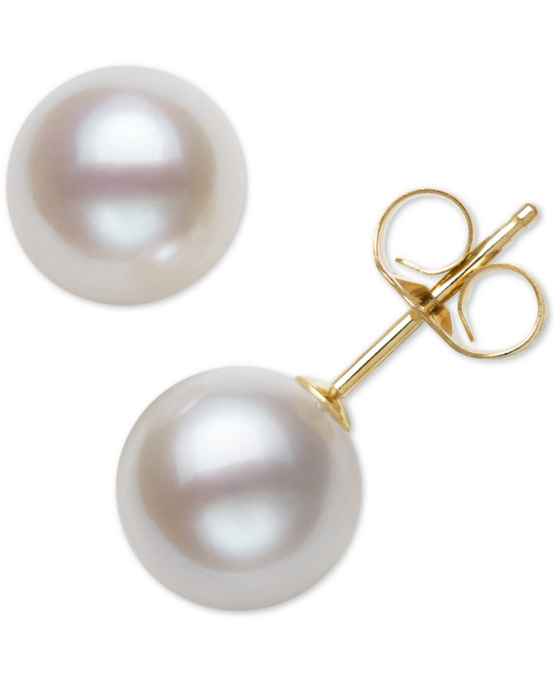 Cultured Freshwater Pearl Stud Earrings (7mm) in 14k Gold