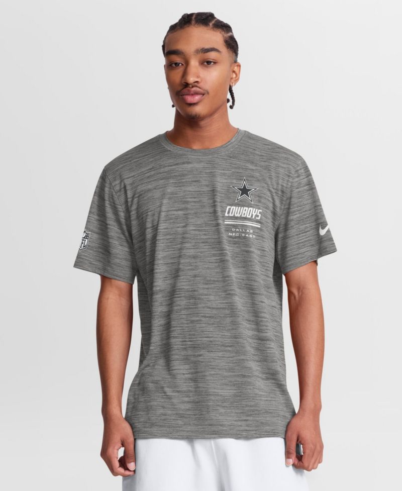 Men's Gray Dallas Cowboys Sideline Double Covered Dri-FIT Velocity T-Shirt