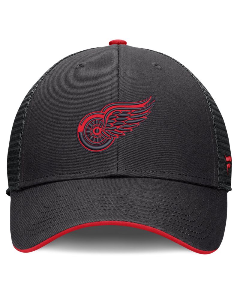 Men's Black Detroit Red Wings Fundamental Limits Trucker Adjustable Hat