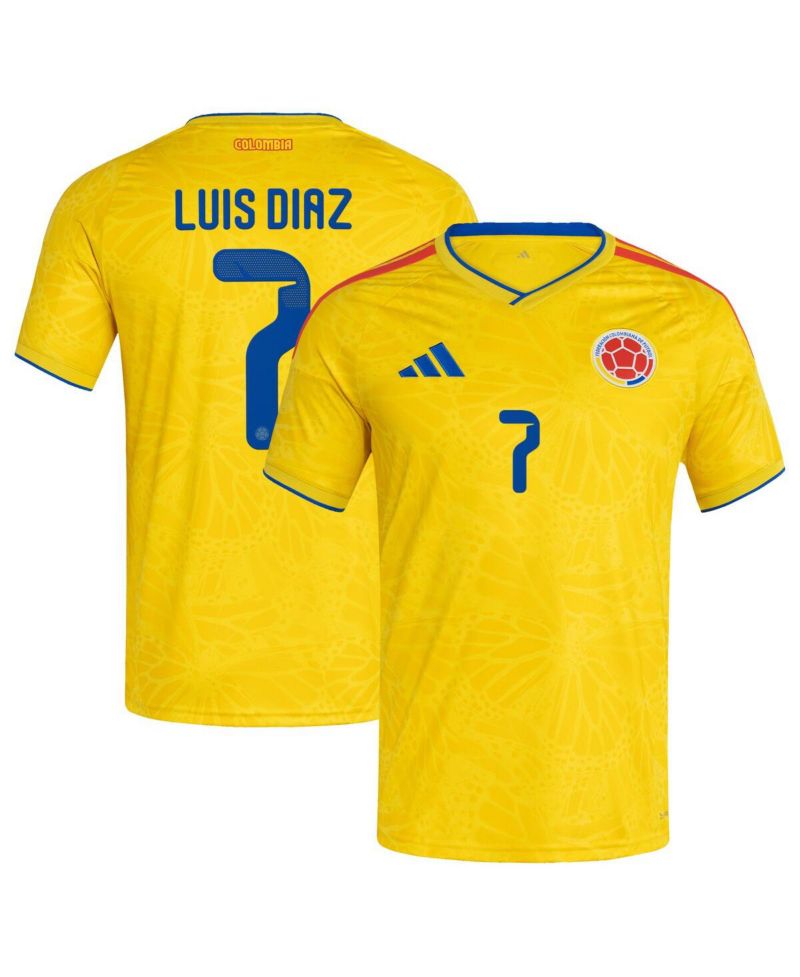 Men's Luis Diaz Yellow Colombia National Team 2026 Home Replica Jersey