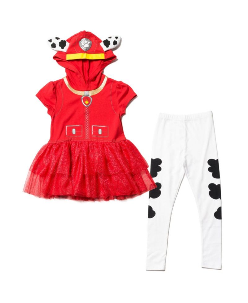 Toddler Girls Hooded Cosplay T-Shirt Dress and Leggings Outfit Set to (2T - 7-8)