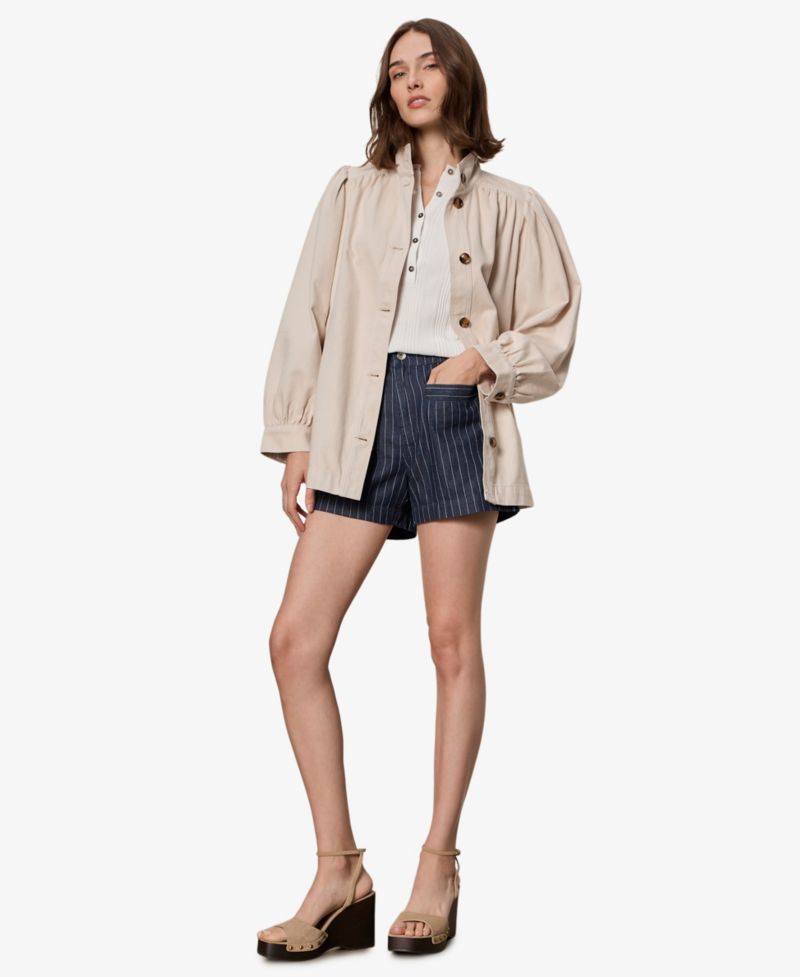 Women's Striped High-Rise Shorts
