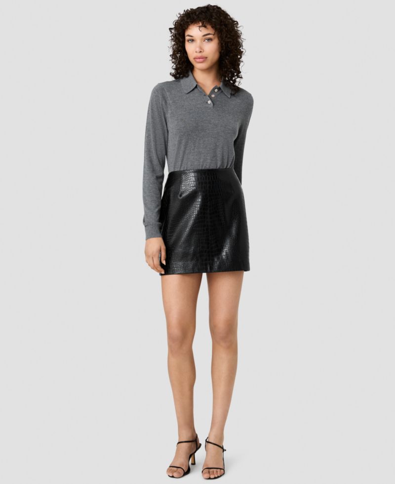 Women's Nola Fine Knit Collared Long-Sleeve Top