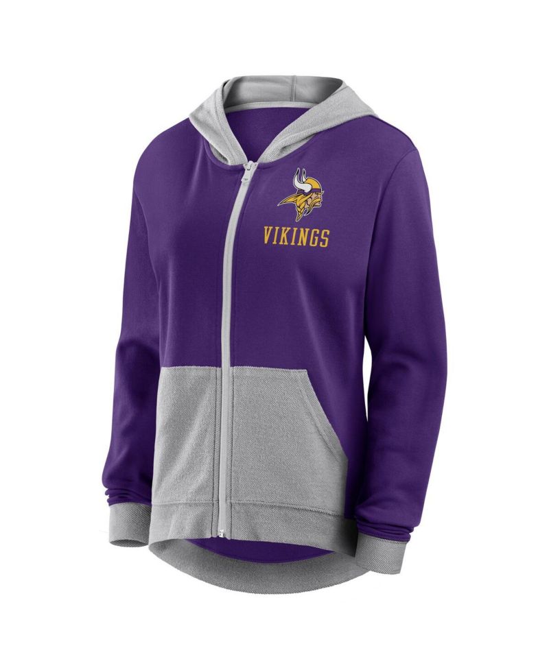Women's Purple Minnesota Vikings Hit It French Terry Full-Zip Hoodie