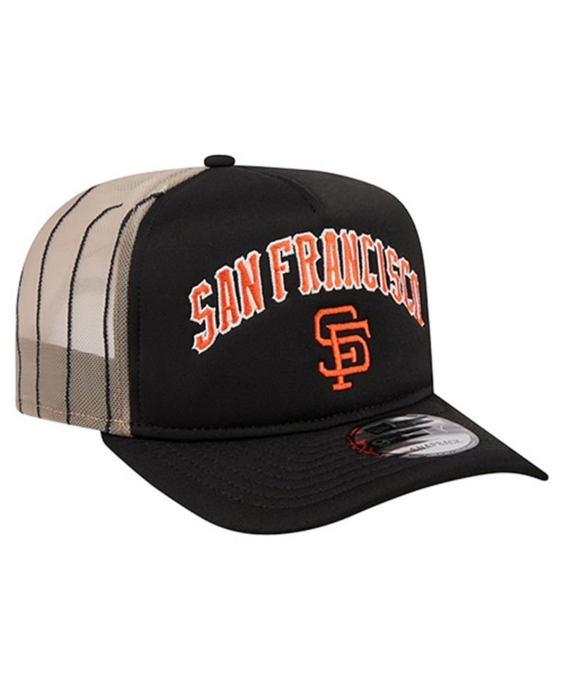 Men's Black San Francisco Giants Vintage Arched Foam Front 9FIFTY A-Frame Adjustable Trucker Hat