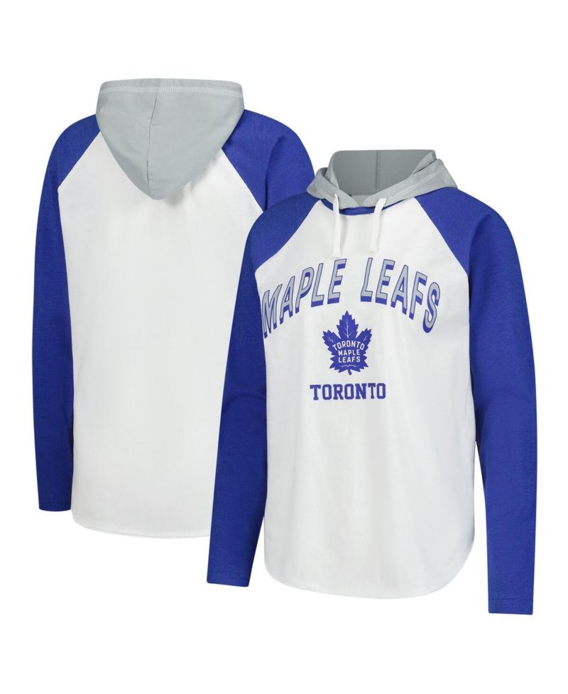 Women's White Toronto Maple Leaf's VIP Raglan Long Sleeve Hoodie T-Shirt