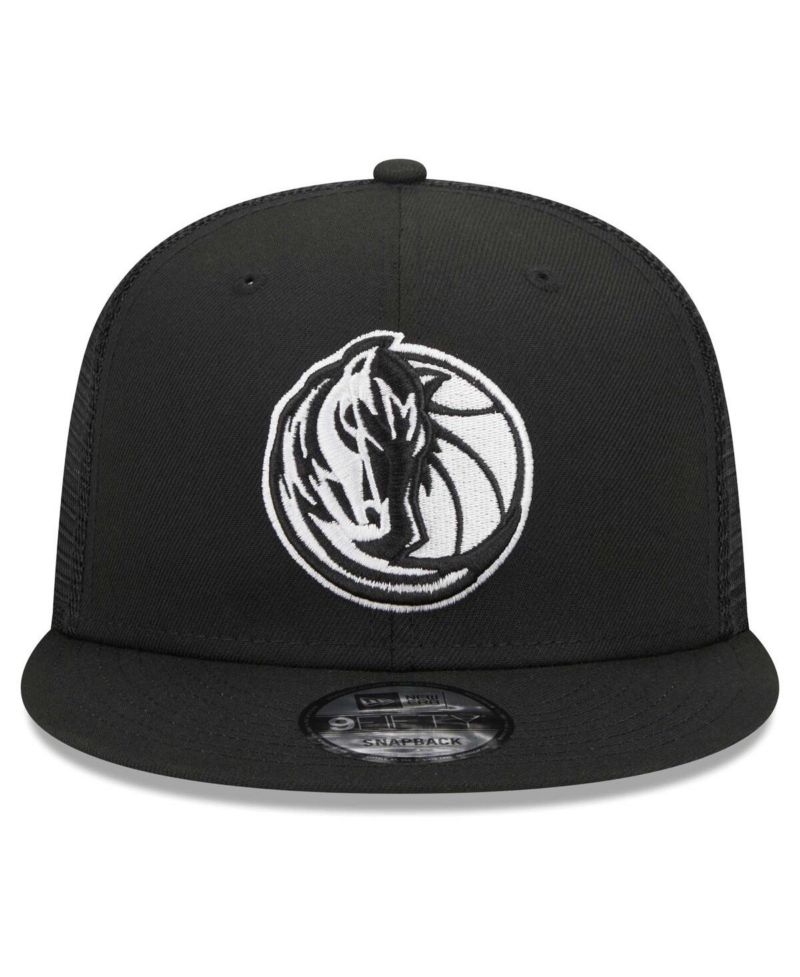 Men's Black Dallas Mavericks Evergreen 9FIFTY Trucker Snapback Hat