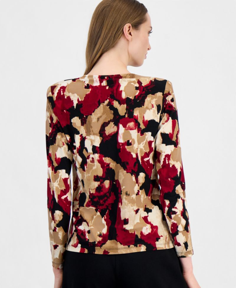 Women's Cowl Neck Long-Sleeve Blouse