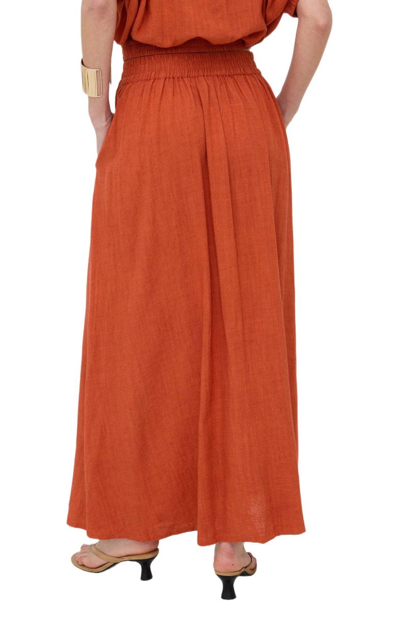 Women's Sesame Elasticated Waist Maxi Skirt