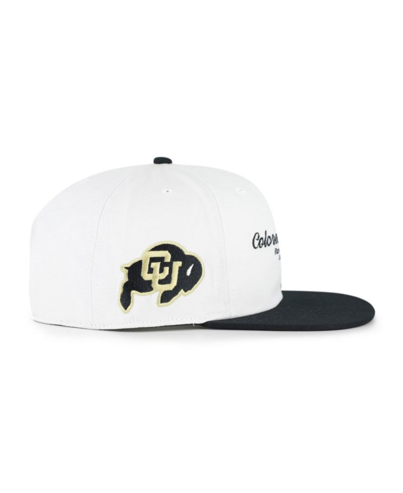 Men's '47 White/Black Colorado Buffaloes Script Stack Relaxed Captain Adjustable Hat