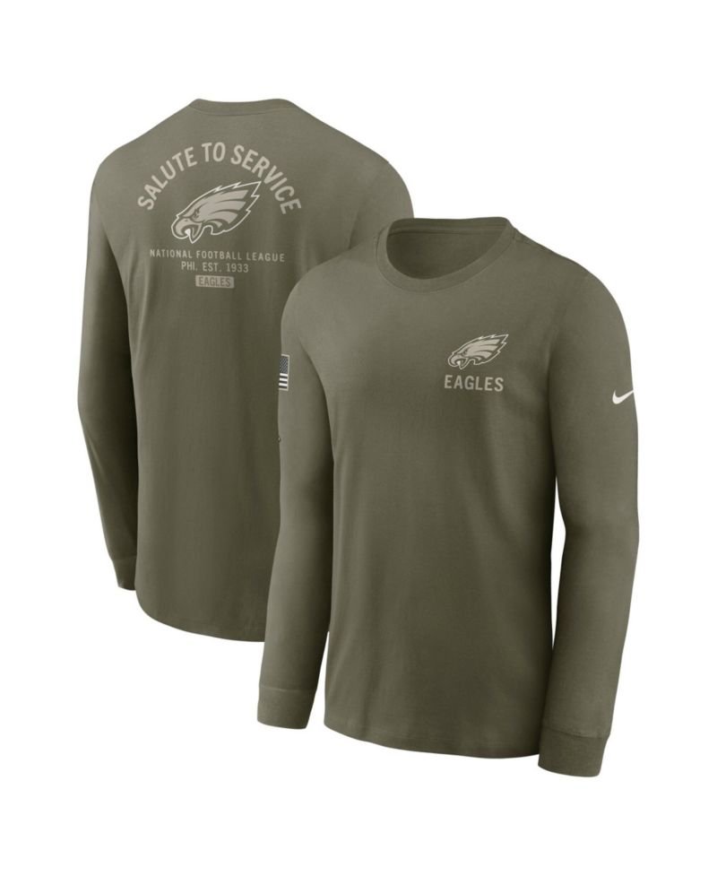 Men's Olive Detroit Lions 2025 Salute to Service Sideline Long Sleeve T-Shirt