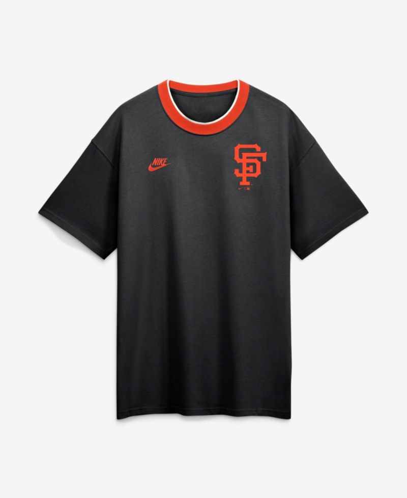 Men's Black San Francisco Giants Cooperstown Collection Ringer T-Shirt