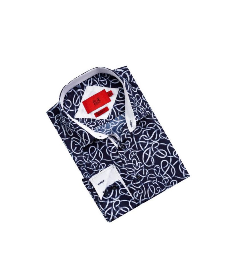 Men's Slim Fit Swirl Print Shirt