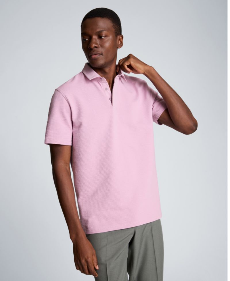 Men's Seersucker Classic-Fit Polo Shirt