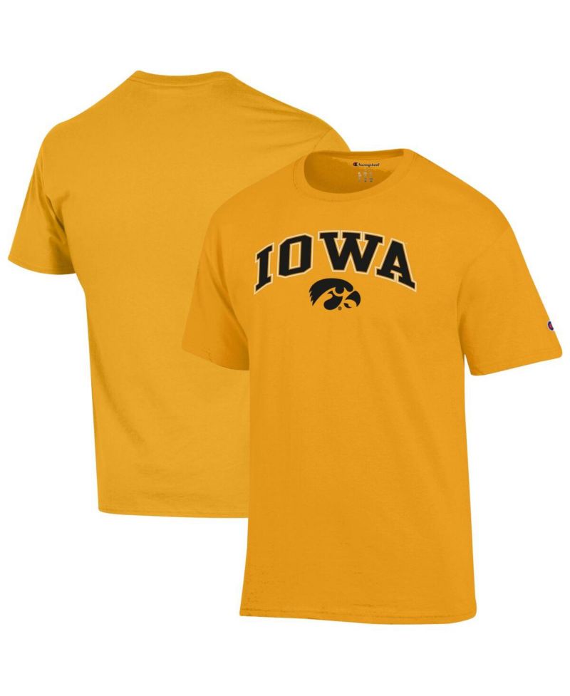 Men's Gold Iowa Hawkeyes Arch Over Logo T-Shirt