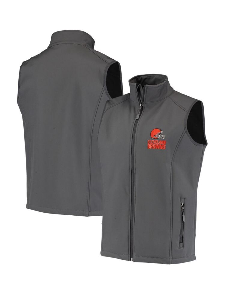 Men's Charcoal Cleveland Browns Circle Archer Softshell Full-Zip Vest