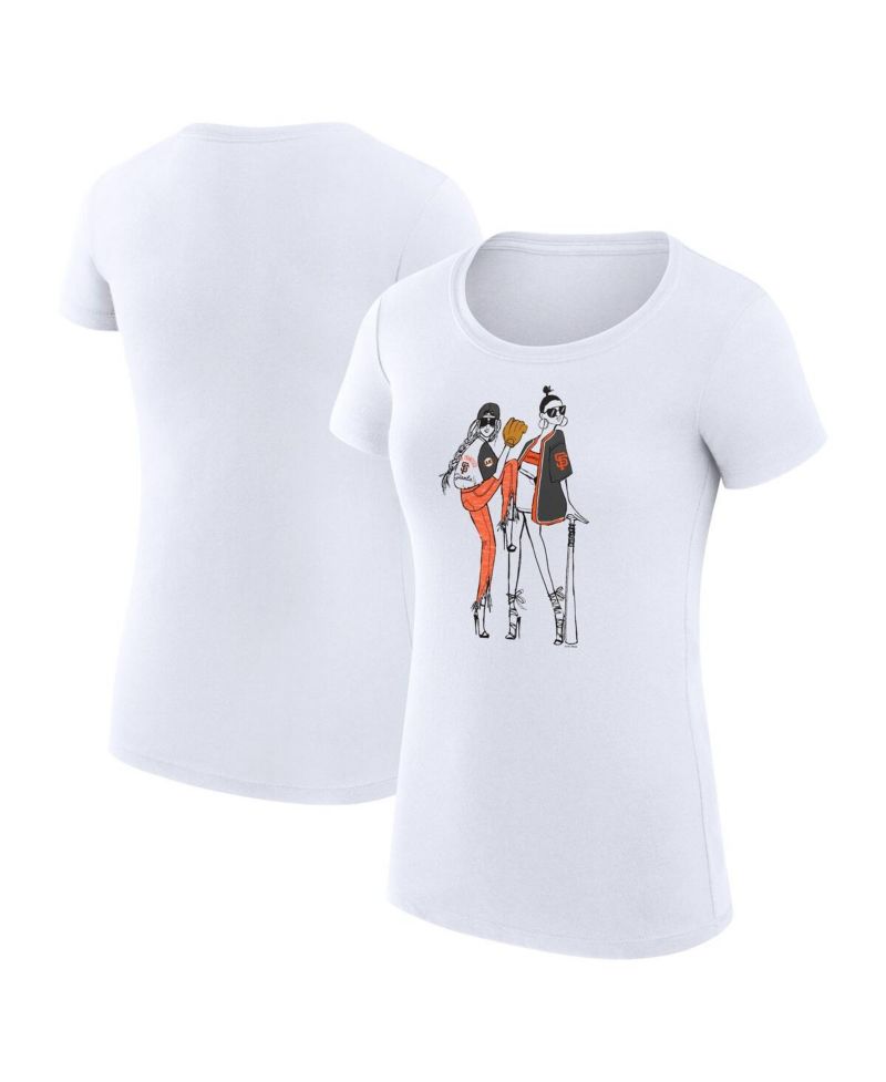 Women's White San Francisco Giants Super-Slim Fit Lightweight Baseball Girls T-Shirt