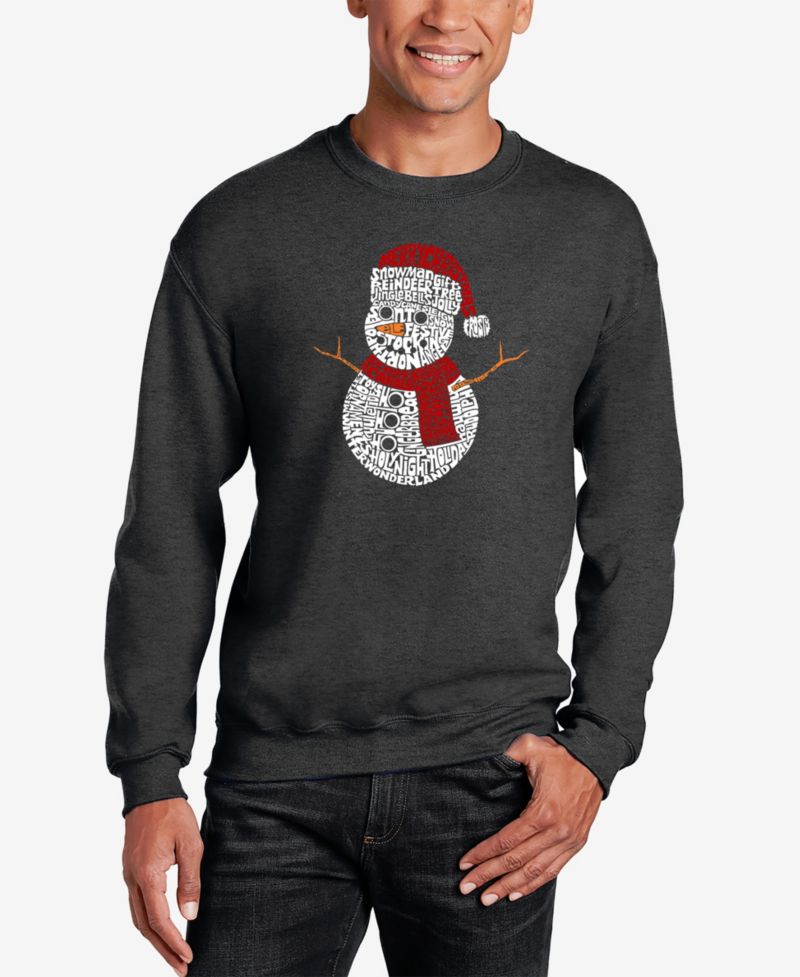 Men's Christmas Snowman Word Art Crewneck Sweatshirt