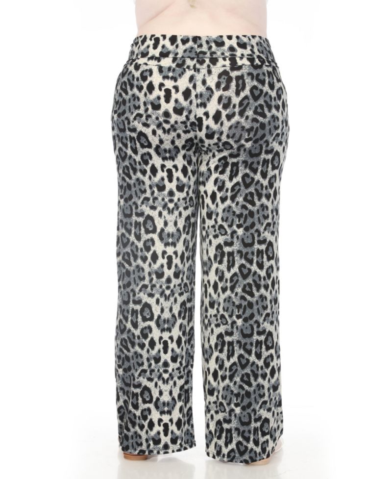 Plus Size High-Waist Floral Wide-Leg Pants