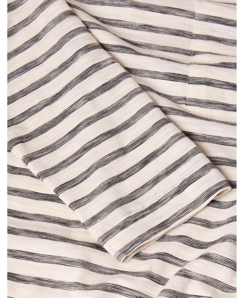 Women's Stripe Crew Neck Pocket Top