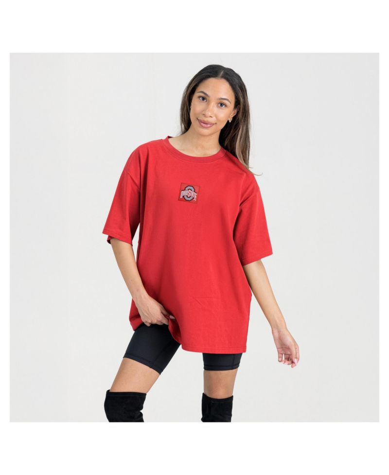 Women's Scarlet Ohio State Buckeyes Oversized Back at Ya T-Shirt