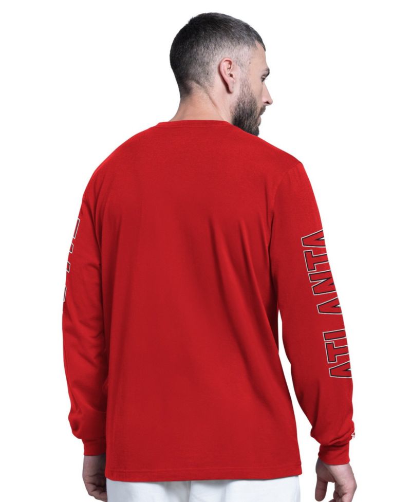 Men's Red Atlanta Falcons Clutch Hit II Long-Sleeve T-Shirt