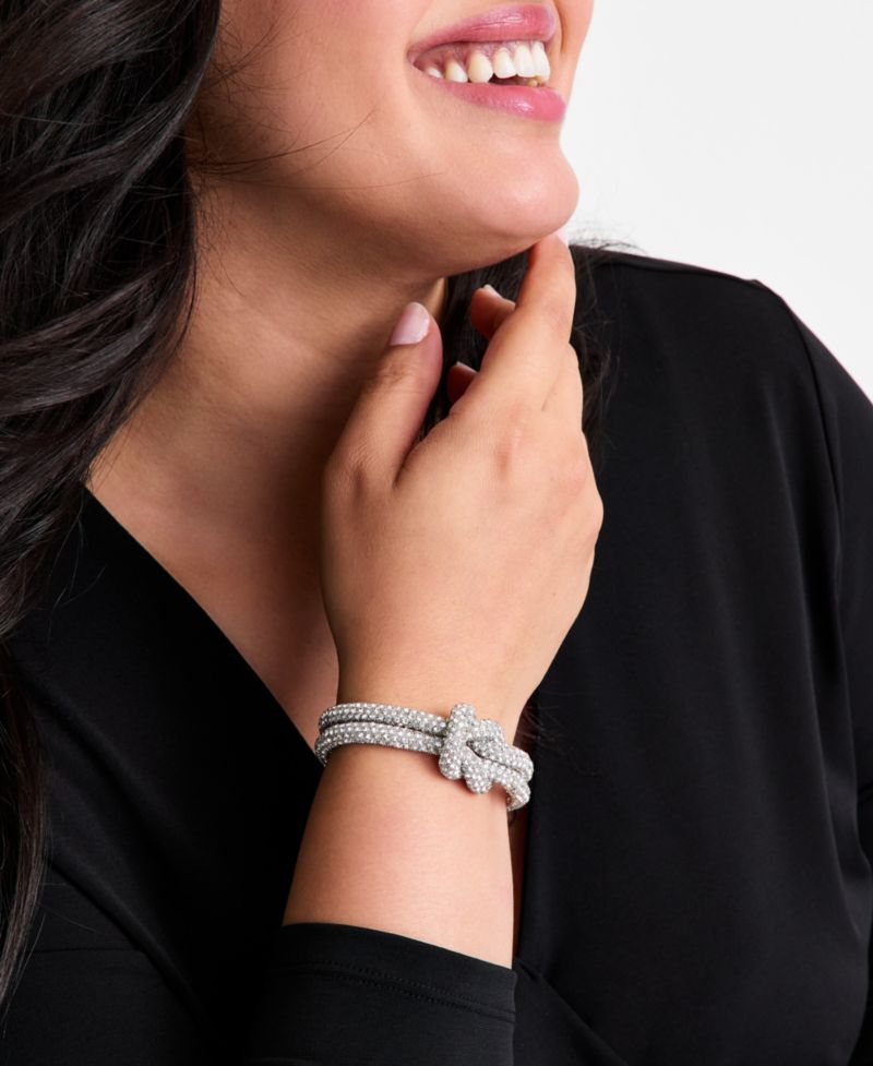 Rhinestone Knot Flex Bracelet
