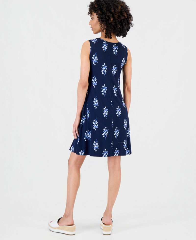 Petite Printed Sleeveless Knit Dress