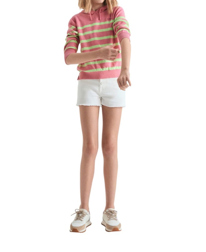 Big Girls Striped tricot hoodie