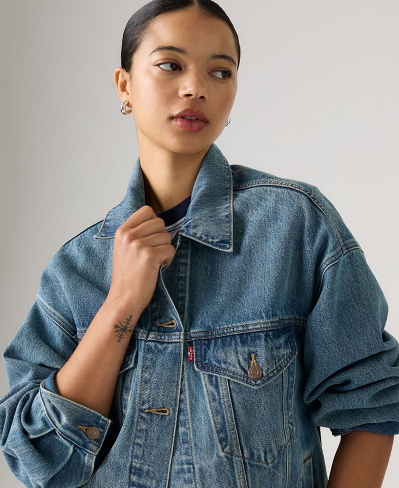 Women's Trucker Denim Oversized-Fit Jacket