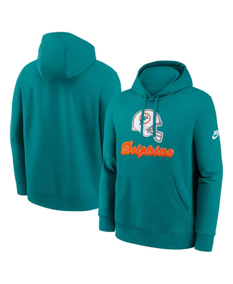 Men's Aqua Miami Dolphins Best Season Rewind Club Pullover Hoodie