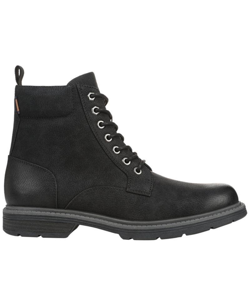 Men's August Lace-Up Round Toe Side Zip Faux Leather Boots