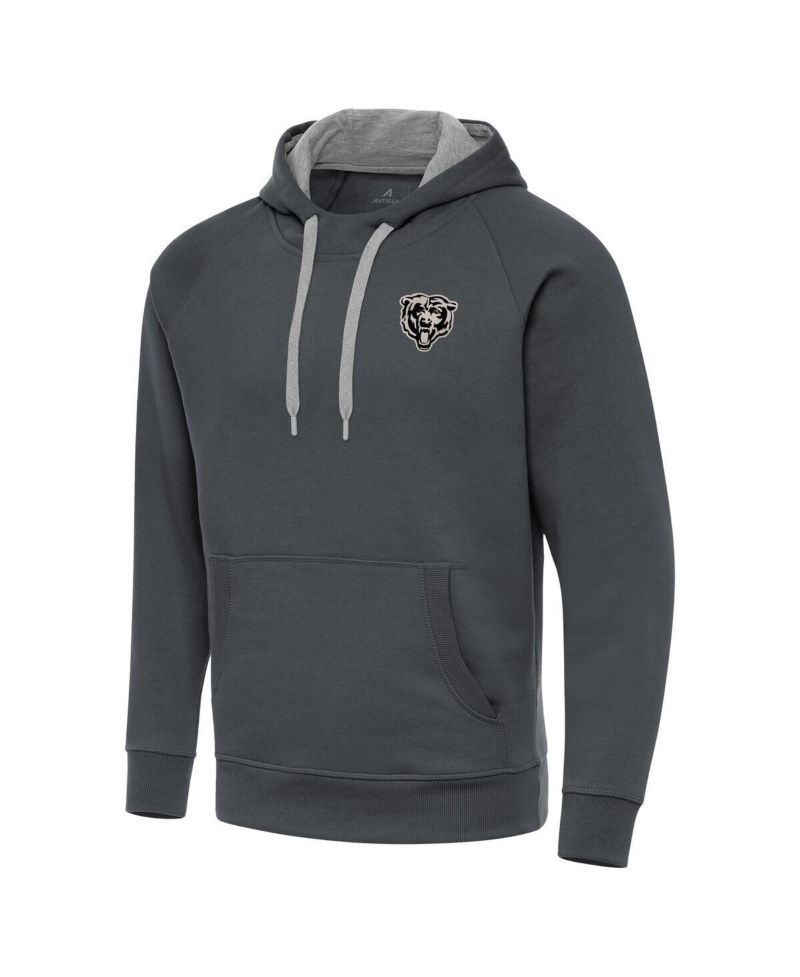 Men's Charcoal Chicago Bears Brushed Carbon Victory Pullover Hoodie