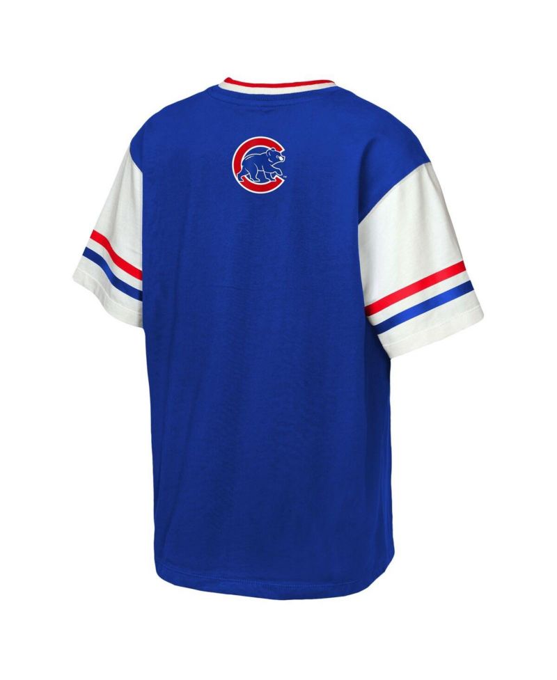 Big Boys and Girls Royal Chicago Cubs Big League Base Runner Ringer T-Shirt